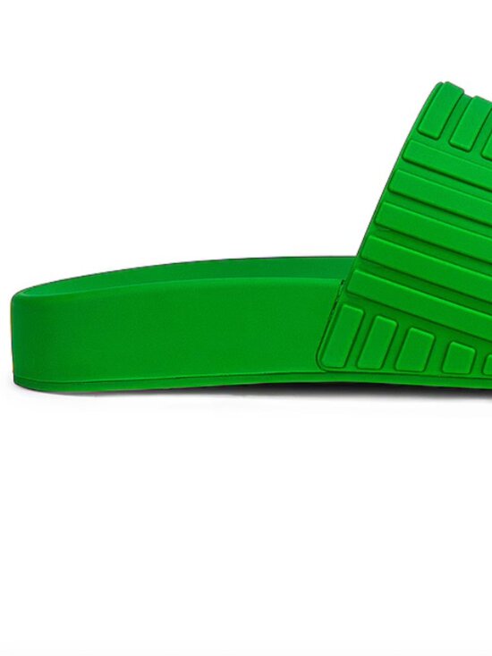 Bottega Veneta Green Rubber Carpet Slides